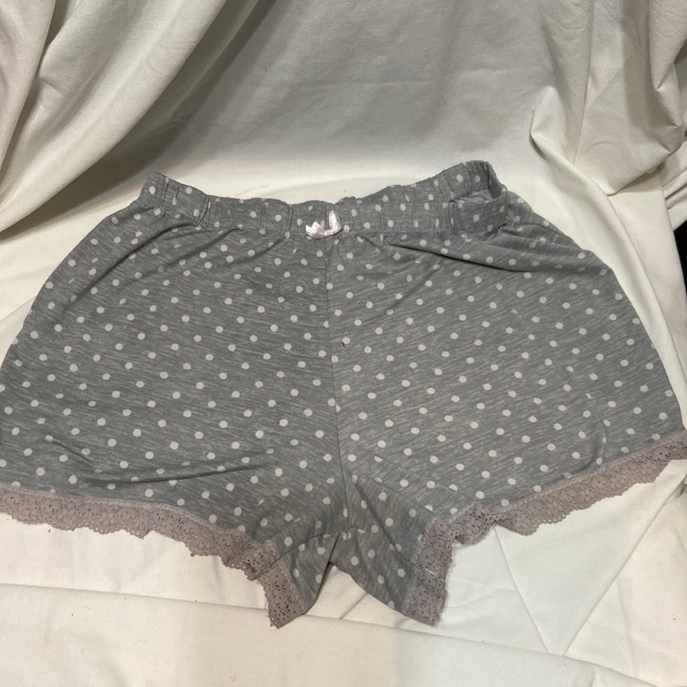 Marilyn Monroe soft boyshorts Small Grey w/white pokadots with grey lace